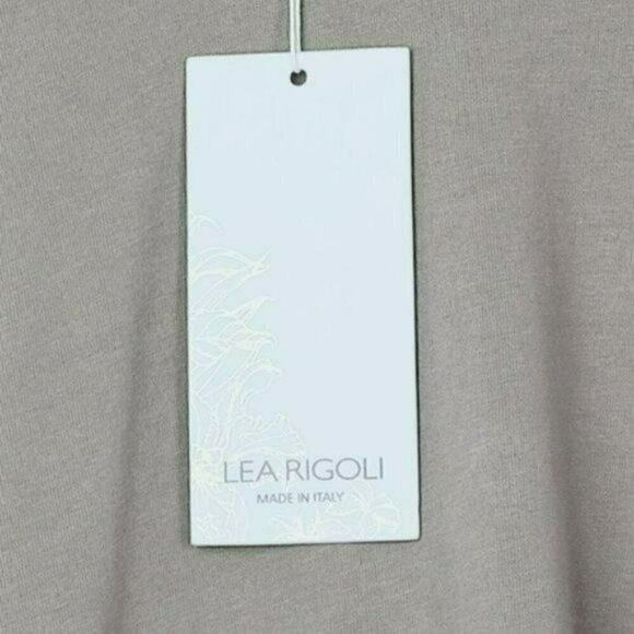 New Lea Rigoli  Made in Italy Boho Asymmetrical Cotton Blend Midi Dress - Picture 6 of 8
